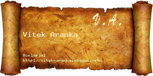 Vitek Aranka névjegykártya